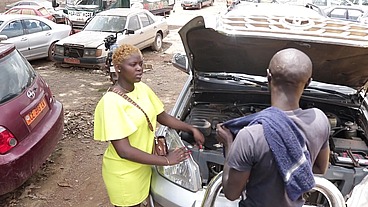African gay pornstar during indetite shoot workout turns his producer on with his Fatale kidney shots to the point where he with his big black cock and muscular body fucks this slut publicly. very ex