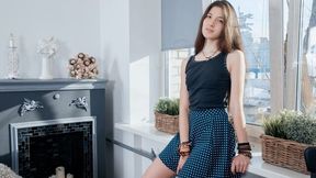 Awesome solo masturbation session with a hot brunette Camille