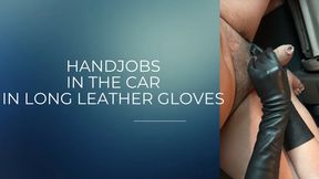 in the car handjobs in leather gloves