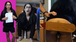 College girl eRica needs a grade changed! She gets spanked & paddled wearing her Uggs and fleece jacket