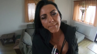 preview-hiny Leggins and A Lot Of Cum On New Puffy DownJacket for my impotent husband 171