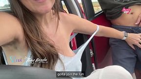 Raunchy highway romp with vehicular accompaniment leads to steamy internal ejaculation