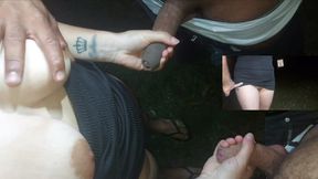 Two dudes pounded me raw on a dark alleyway asphalt adventure