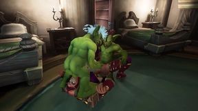 an elf has a threesome with two goblins - warcraft parody
