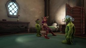 an elf has a threesome with two goblins - warcraft parody