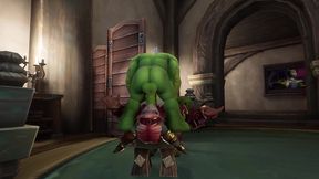 an elf has a threesome with two goblins - warcraft parody