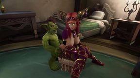 an elf has a threesome with two goblins - warcraft parody