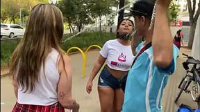 'Leashed Hotties Stroll Downtown S&#x00E3;o Paulo: Street Exhibitionism'
