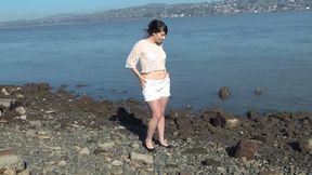 Hairy Milf Masturbates Outdoors