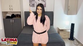 latina porn casting - beautiful innocent latina first real casting cum facial by bwc