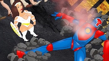 Kelly D saves the city then saves some bbc for her phat pawg superhero ass