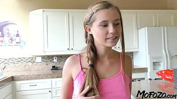 Innocent teen daughter's taboo encounter with her older stepdad on cam
