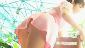 Jap teen Aki Hoshino in her pink dress is a pure cuteness
