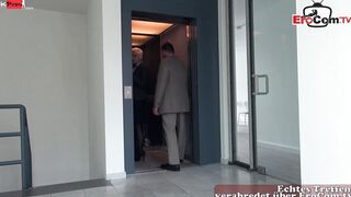Goddess big titted Secretary inside Nylon Panties got anal Sex into the Elevator