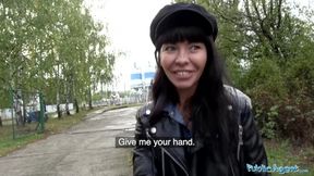 Public Sex Mouthful of cum and fuck for sexy brunette babe Sasha Colibri