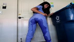 nurse sushii xhyvette totally pissing her uniform scrubs