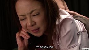 Japanese wife trades oral&#x1F61C; with mistress; phone call ruins the moment