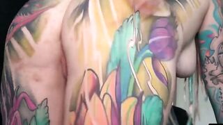 Inked Vixen Gets Dragged Back and Swallows RockHard Cock