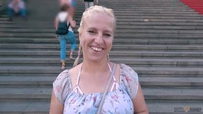 Euro babe Jana Schwarz and Gino Gemelli - outdoor POV blowjob and fucking