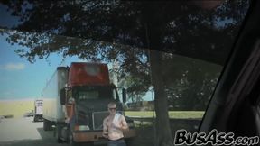 Handsome guy by a bitch to dick a gay hunk in van