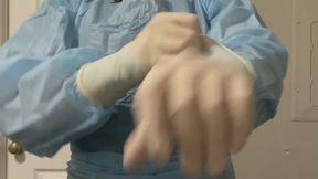 Surgical PPE Glove up from Black Scrubs