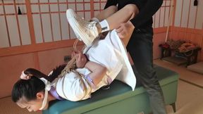 Tied Up Tight: Brunette Babe&#039;s Chinese Hogtie Houdini Fails