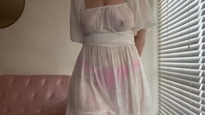 ENF- Wet Dress Is See-Through!