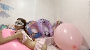 Pink 36 inch balloon sex wearing a very sexy pink outfit too (custom) LOONERKITTYROLL