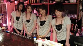 Anna Kirishima, Haruka Sasano, Hinata Hyuga and Kana Suzuki are sexy waitresses