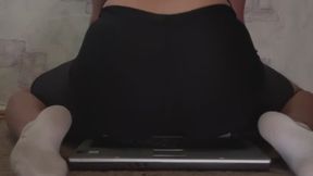 Nastya trample laptop very sexy feet + high heels
