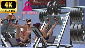 Sexy giantess trample crushing and facesitting on face while training on leg press machine - 4k