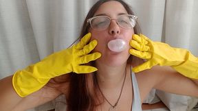Latex gloves bubblegum and balloon blowing - Bunny Looner [LOWRES]