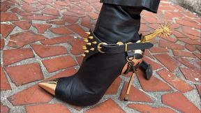 Goddess Kalinda in leather and tie pov