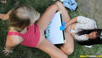 The art of making the writings with vaginas in a crazy and kinky video