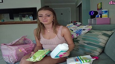 Lola learns to change your messy diaper 1st time