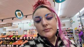 rebeca addams burping at the supermarket for shooping