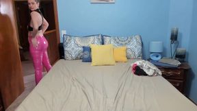 Momma Show Off in Hot Pink Pvc Pants