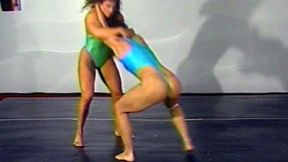 Great Girl vs Girl Wrestling Action - Cheryl and Mimi