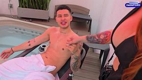 Stepmom's Desperation: Andrea Castro Sucks Stepson Danner's Humongous Cock&#x1F346;