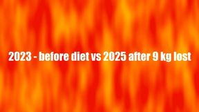 2023 - before diet vs 2025 after 9 kg lost
