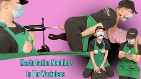 Masturbation Machines In The Workplace - Coffee Shop Fuck Robot Orgasms