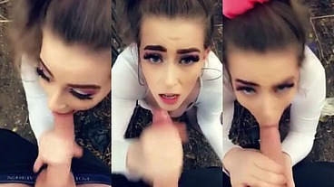 Public cheating with a naughty college girl skipping class