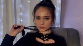 hot bondage teasing with naked boobs