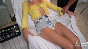 Fake Doc's Exam Makes Her Squirt While Hubby Waits Outside