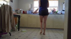 Scrubbing Kitchen Floor!