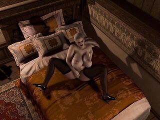 Elizabeth Masturbating Fingering Her Snatch and Her Butt