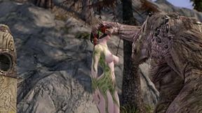 Tattooed Redhead Submission in Monster Skyrim Porn [UNCENSORED]