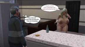 Young man turns into a busty bimbo and fucking her stepfather