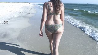 MILF and PAWG walks the Beach - Cellulite Jiggle Buns