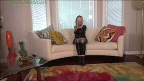 Pretty neighbor girl tightly tied in a breast bound chickenwing hogtie (MP4 HD 14000kbps)